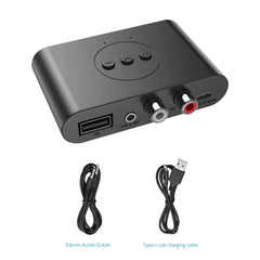 Bluetooth 5.3 2 In 1 Audio Receiver Transmitter 3.5mm Aux Jack RCA Stereo Music Wireless Adapter Dongle for Car TV PC Headphones - Chic Cart