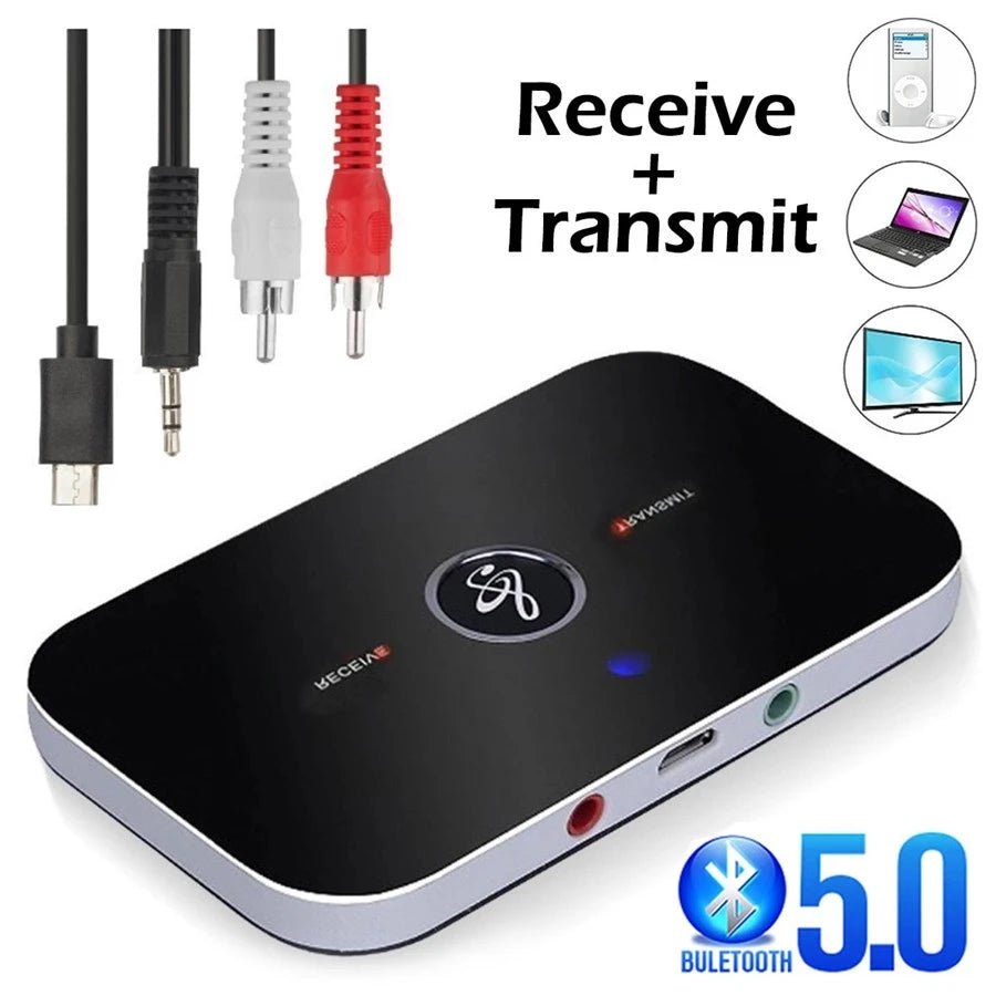 Bluetooth 5.0 Audio Transmitter Receiver 3.5mm RCA AUX Jack Stereo Music Wireless Adapter Dongle For PC TV Headphone Car Speaker - Chic Cart