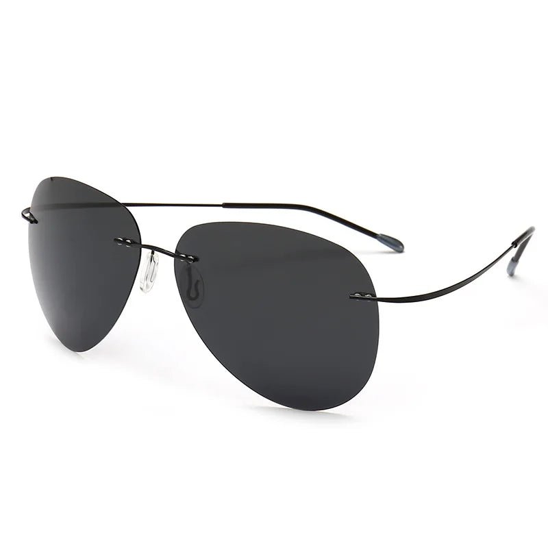 HBK 2019 Ultralight Square Titanium Polarized Sunglasses Rimless Driving Pilot Sun Glasses Oculos De Sol UV400 Gift PM0074 - Chic Cart
