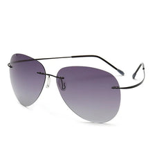 HBK 2019 Ultralight Square Titanium Polarized Sunglasses Rimless Driving Pilot Sun Glasses Oculos De Sol UV400 Gift PM0074 - Chic Cart