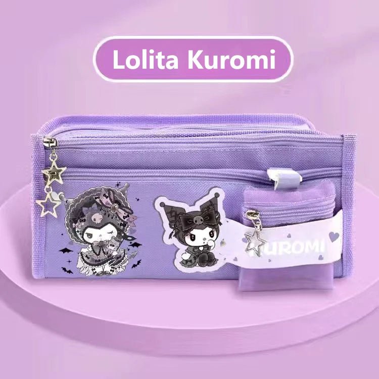 Sanrio Pencil Case Kawaii Kuromi Cinnamoroll Melody School Pencils Bag Large Capacity Pen Case Supplies Stationery Cosmetic Bags - Chic Cart