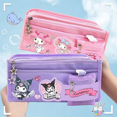 Sanrio Pencil Case Kawaii Kuromi Cinnamoroll Melody School Pencils Bag Large Capacity Pen Case Supplies Stationery Cosmetic Bags - Chic Cart