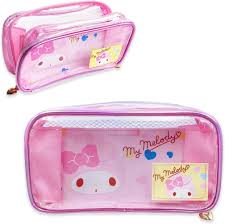 Sanrio Pencil Case Kawaii Kuromi Cinnamoroll Melody School Pencils Bag Large Capacity Pen Case Supplies Stationery Cosmetic Bags - Chic Cart