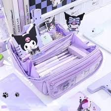 Sanrio Pencil Case Kawaii Kuromi Cinnamoroll Melody School Pencils Bag Large Capacity Pen Case Supplies Stationery Cosmetic Bags - Chic Cart