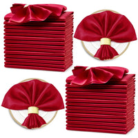 24PCS 30x30cm Wedding Dark Green Satin Napkin Wholesale Soft Table Napkins for Romantic Christmas Party Dinner Table Decoration - Chic Cart