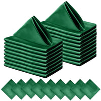 24PCS 30x30cm Wedding Dark Green Satin Napkin Wholesale Soft Table Napkins for Romantic Christmas Party Dinner Table Decoration - Chic Cart