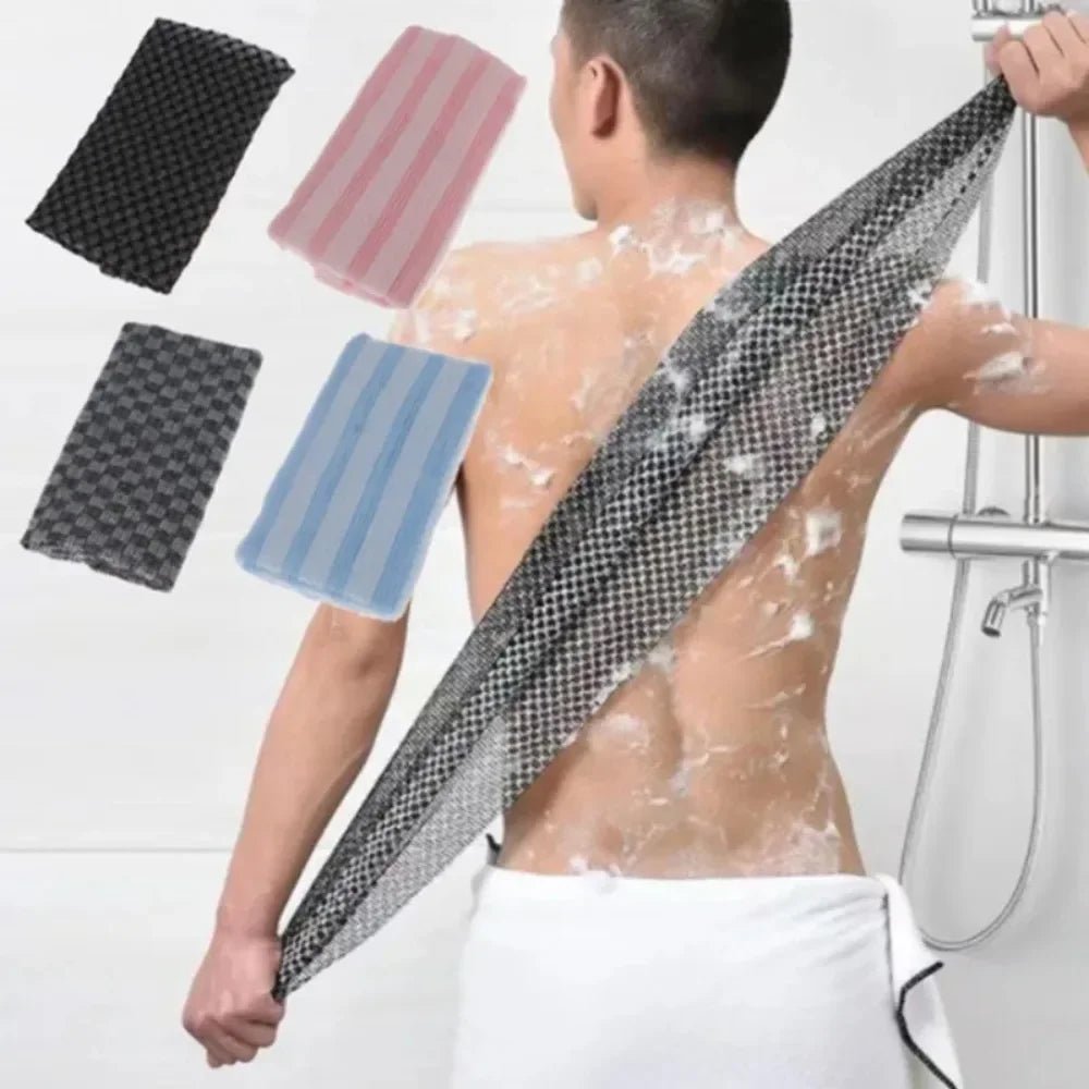 Japanese Rubbing Washcloth Bath Scrubber Nylon Towel Brush for Back Exfoliating Scrub Shower Sponge Body Wash Bath Accessories - Chic Cart