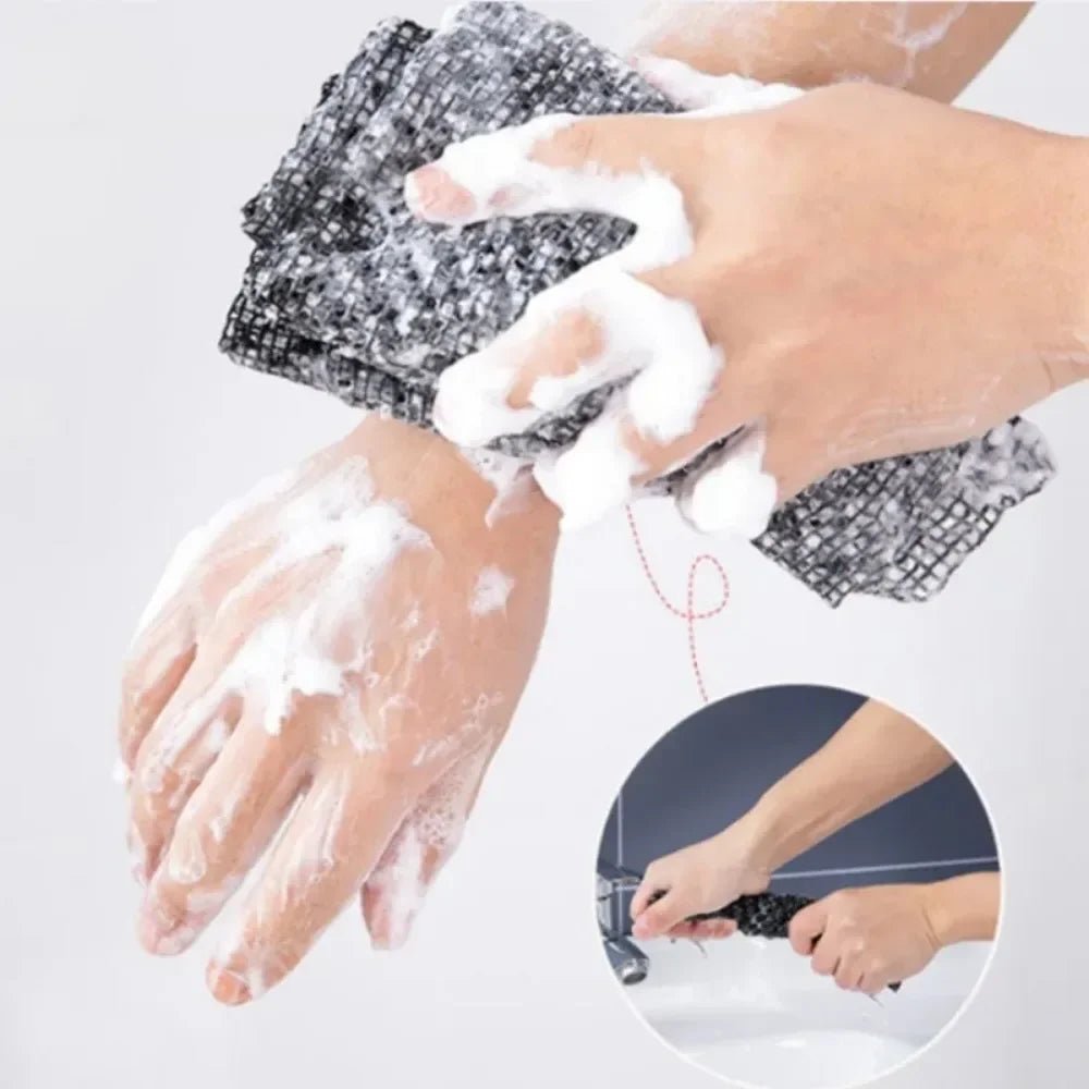 Japanese Rubbing Washcloth Bath Scrubber Nylon Towel Brush for Back Exfoliating Scrub Shower Sponge Body Wash Bath Accessories - Chic Cart