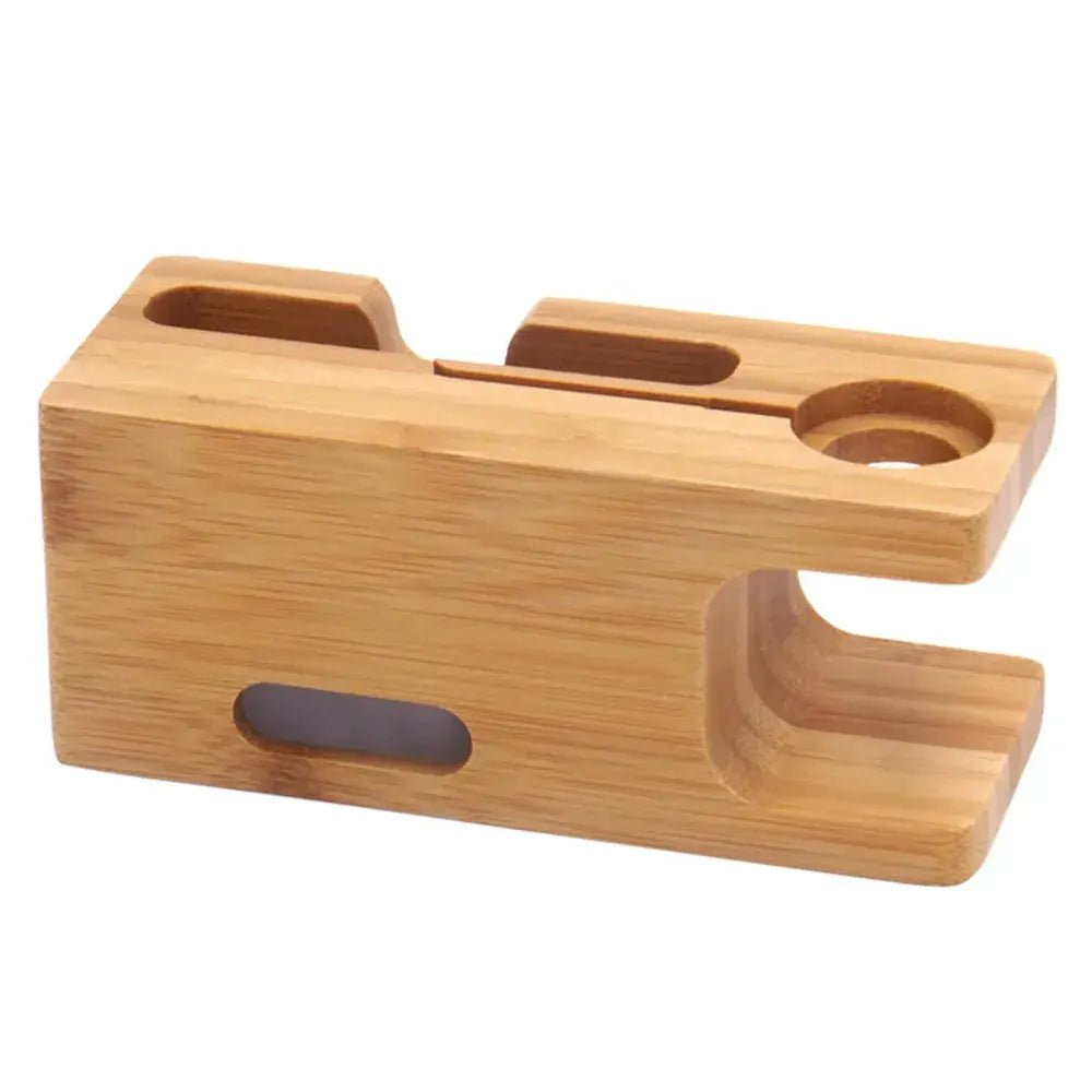 Wooden Charging Dock Station for Mobile Phone Holder Stand Bamboo Charger Stand Base For Apple Watch series and For iphone - Chic Cart