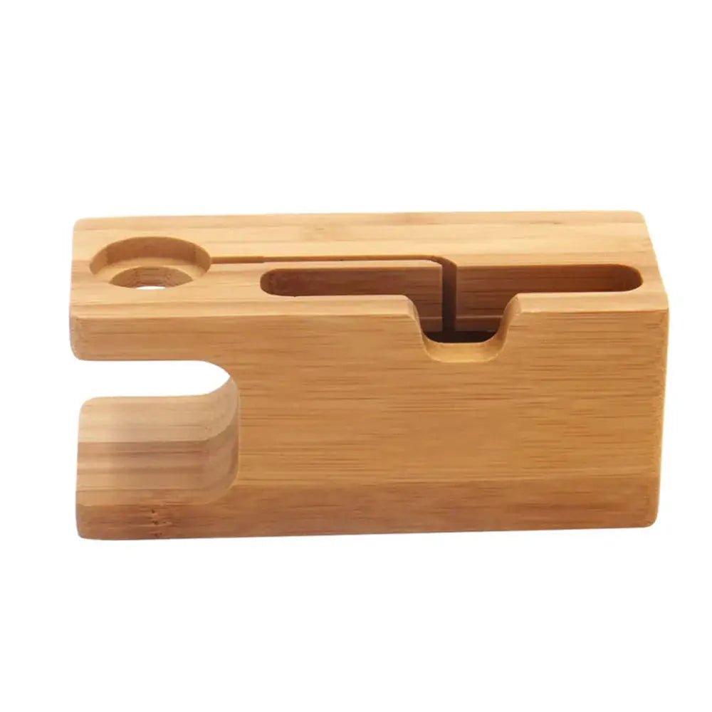 Wooden Charging Dock Station for Mobile Phone Holder Stand Bamboo Charger Stand Base For Apple Watch series and For iphone - Chic Cart