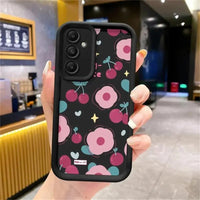 Ins Korean Cherry Bowknot Phone Case For Samsung S24ultra 5G A14 15 S21 22 23 A 25 35 52 53 54 55 S24 Plus Cute Y2K Phone Cases - Chic Cart