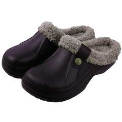 Crestar Women and Men Fur Lined Clogs Memory Foam Warm Fuzzy Slippers New Winter Waterproof Indoor Outdoor Comfortable Slippers - Chic Cart