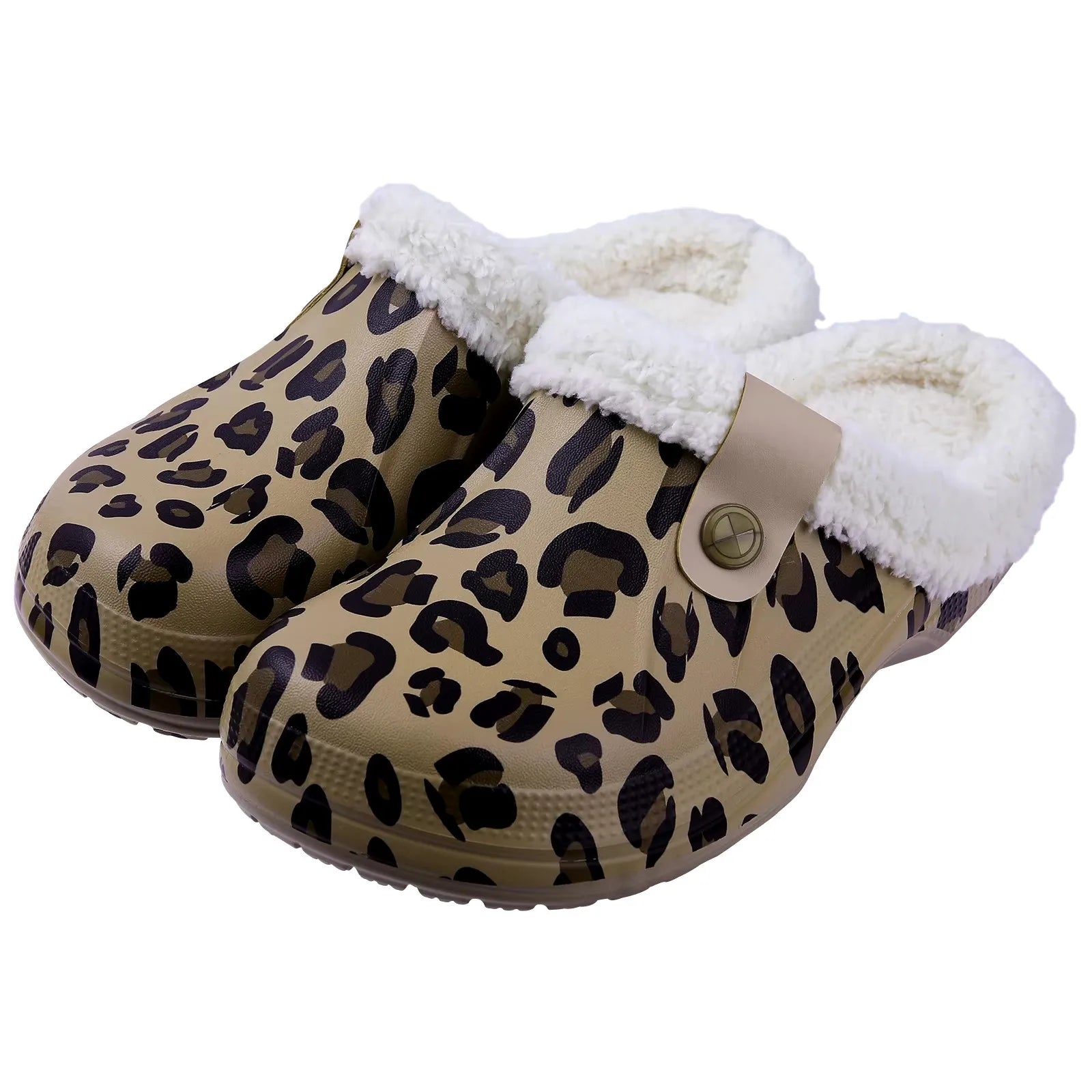 Crestar Women and Men Fur Lined Clogs Memory Foam Warm Fuzzy Slippers New Winter Waterproof Indoor Outdoor Comfortable Slippers - Chic Cart AMI Cart
