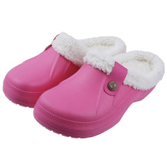 Crestar Women and Men Fur Lined Clogs Memory Foam Warm Fuzzy Slippers New Winter Waterproof Indoor Outdoor Comfortable Slippers - Chic Cart
