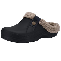 Crestar Women and Men Fur Lined Clogs Memory Foam Warm Fuzzy Slippers New Winter Waterproof Indoor Outdoor Comfortable Slippers - Chic Cart