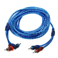 5m Car Modified RCA Audio Cable Pure Copper Car Audio Power Amplifier Cable Automotive Electronics Accessories - Chic Cart