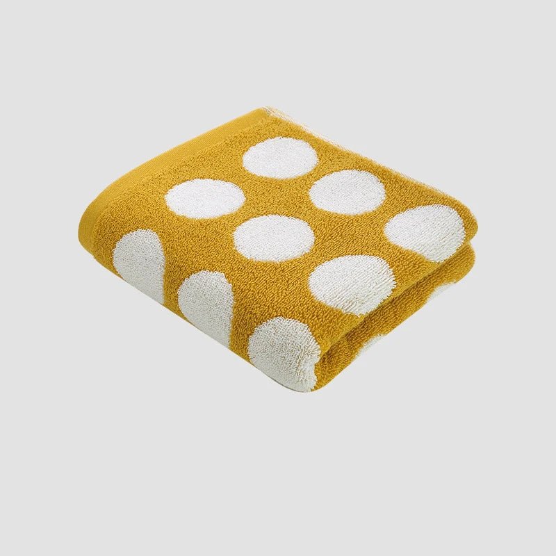 Retro Cotton Towel Dots Stars Striped Heart Pattern Soft Face Towel Super Absorbent Thick Hand Towels for Bathroom Kids Adults - Chic Cart