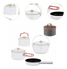 Naturehike Cookware Set Ceramic Non-Stick Camping Kettle Pot Frying Pan Saucepan Milk Boiler Picnic Tableware Kitchen Utensils - Chic Cart 
