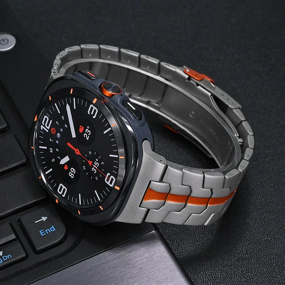 Stainless Steel Band For Samsung Galaxy Watch Ultra 47mm Titanium Color Bracelet For samsung galaxy watch 7 ultra Strap Correa - Chic Cart