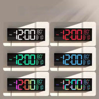 Large Digital Wall Clock with Remote Control 8 RGB Colors Digital Alarm Clock - Chic Cart