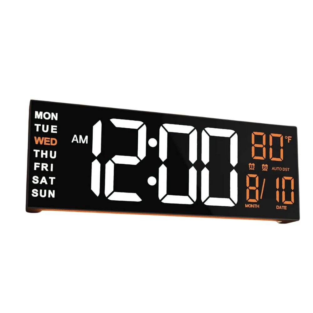 Large Digital Wall Clock with Remote Control 8 RGB Colors Digital Alarm Clock - Chic Cart
