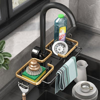 Kitchen Space Aluminum Sink Drain Rack Sponge Storage Faucet - Chic Cart