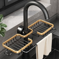Kitchen Space Aluminum Sink Drain Rack Sponge Storage Faucet - Chic Cart