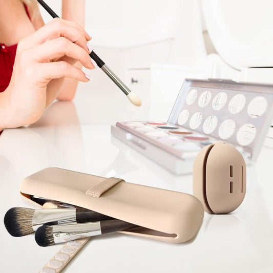 Makeup Brush Holder Silicone Travel Bag - Chic Cart