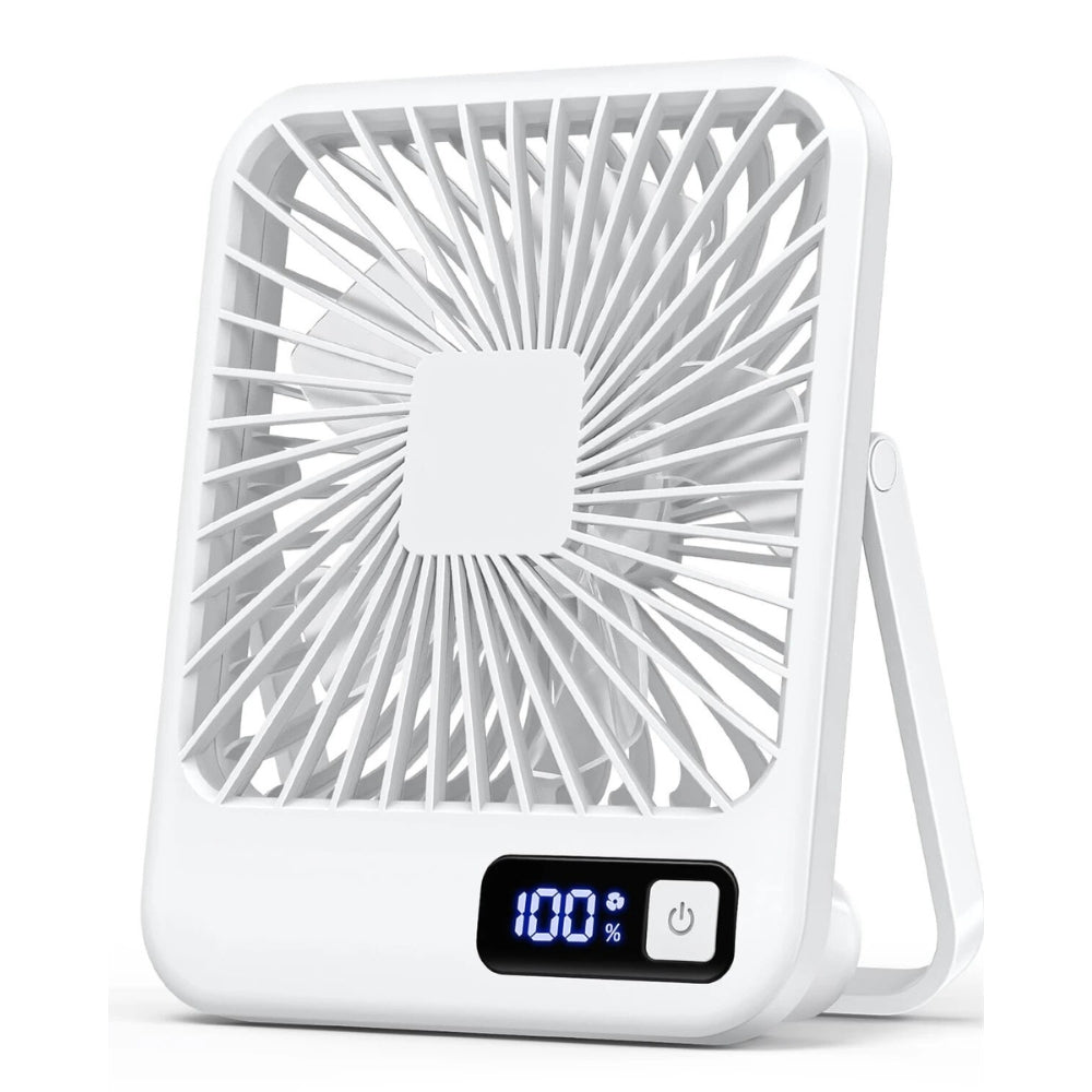 USB Rechargeable Desk Fan with 5 Speeds and Power Display - Chic Cart