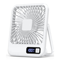 USB Rechargeable Desk Fan with 5 Speeds and Power Display - Chic Cart