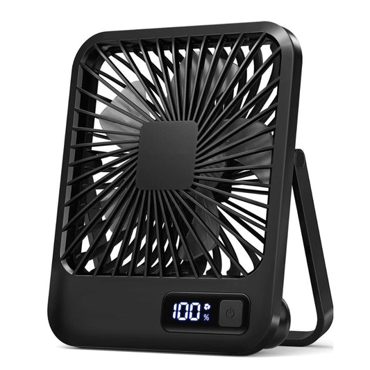 USB Rechargeable Desk Fan with 5 Speeds and Power Display - Chic Cart