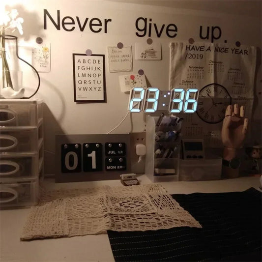 Adjustable 3D LED Digital Wall Clock - Chic Cart