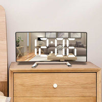 Modern Curved LED Mirror Alarm Clock - Chic Cart