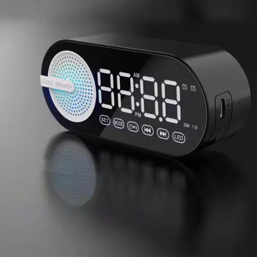 RGB Bluetooth Speaker Alarm Clock with TWS and Large Display - Chic Cart