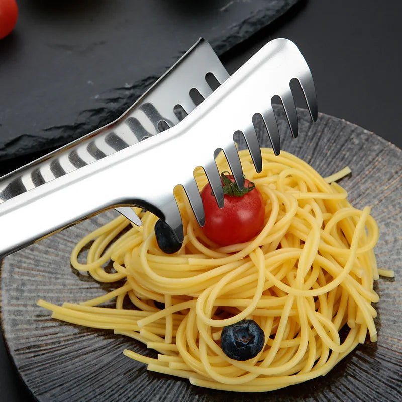 Kitchen Food Tongs Stainless Steel Color Comb Type Meal Clip Non Stick Cookware Salad Beef Buffet Clamp Home Accessories - Chic Cart AMI Cart