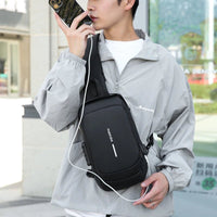 Men's Multifunction Anti - theft USB Shoulder Bag Man Crossbody Cross Body Travel Sling Chest Bags Pack Messenger Pack for Male - Chic Cart