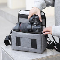 Camera Bag Case Canvas Compatible for Nikon Canon Sony DSLR/SLR Mirrorless Camera Camera Shoulder Messenger Bag for Men/Women - Chic Cart
