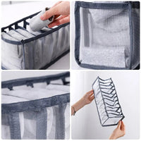 6/7/11 Foldable Underwear Underwear Socks Organizer With Dividers Clothes Storage Box Breathable Mesh Bag For Wardrobe - Chic Cart