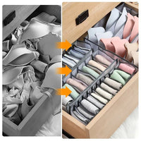 6/7/11 Foldable Underwear Underwear Socks Organizer With Dividers Clothes Storage Box Breathable Mesh Bag For Wardrobe - Chic Cart