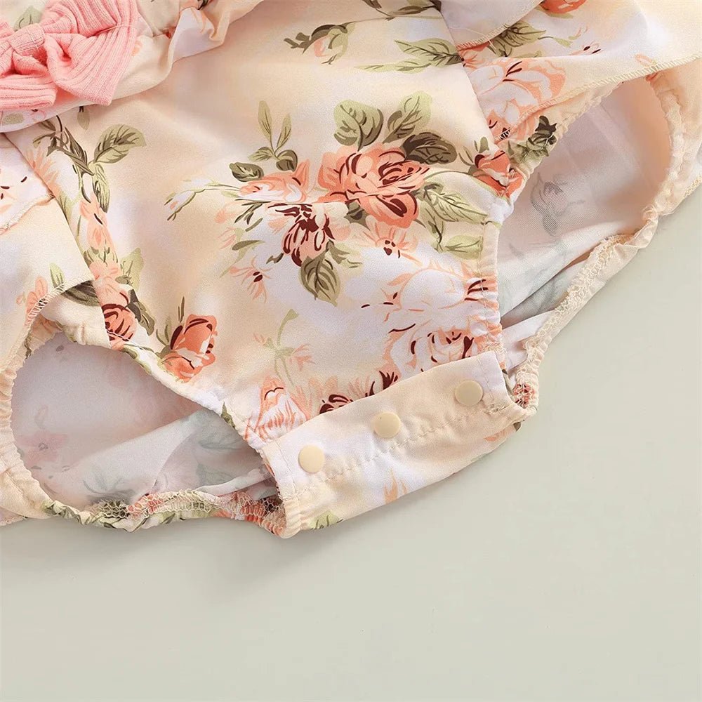Kids Dress For 0 - 18 Months Cotton Ruffle Sleeve Cute Butterfly Floral Summer Princess Formal Dresses Newborn Baby Girl Clothes - Chic Cart