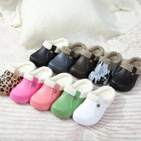 Shevalues Plush Fur Clogs Slippers For Women Men Winter Soft Furry Slippers Waterproof Garden Shoes Multi - Use Indoor Home Shoes - Chic Cart