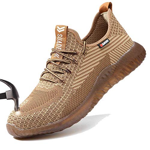 SUADEX Steel Toe Sneakers for Men Women Indestructible Work Shoes Lightweight Comfortable Safety Boots Shoes for Construction - Chic Cart 