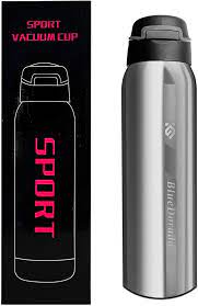 500ML Bicycle Water Bottle Vacuum Stainless Steel Cycling Water Bottle Double Walled Simple Thermo Mug Insulated With Straw