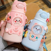 GIANXI Children Thermos Mug Stainless Steel Leak - Proof Vacuum Flask With Straw Cartoon Thermal Water Bottle Thermocup Drinkware - Chic Cart