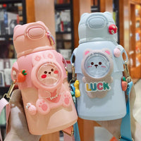 GIANXI Children Thermos Mug Stainless Steel Leak - Proof Vacuum Flask With Straw Cartoon Thermal Water Bottle Thermocup Drinkware - Chic Cart