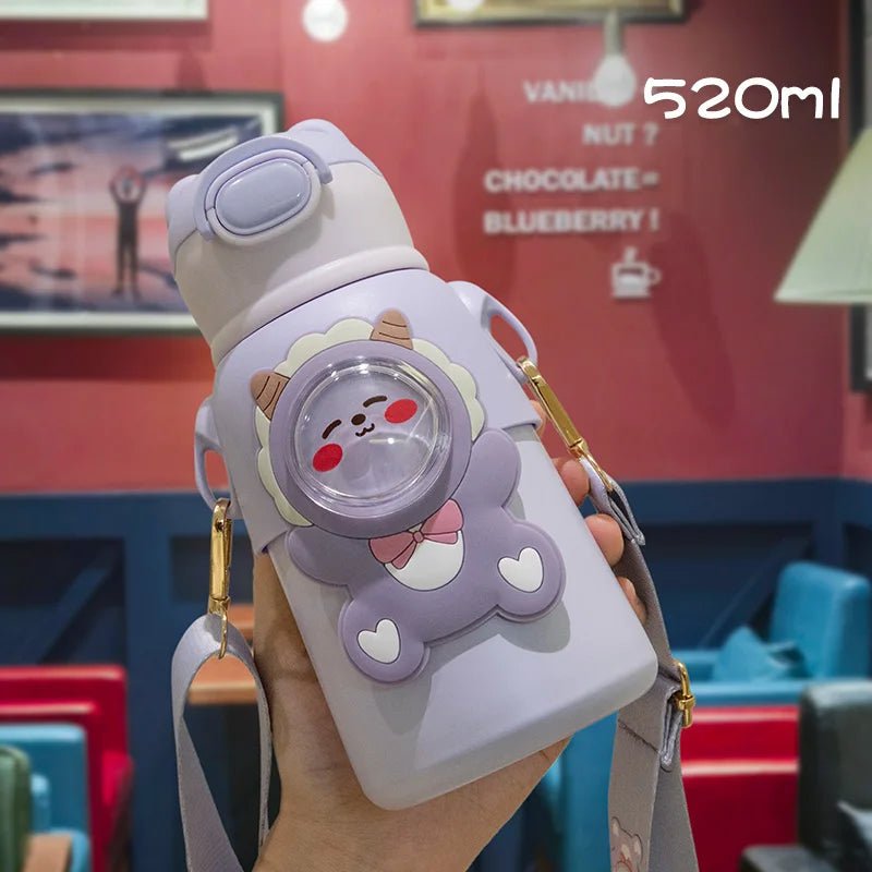 GIANXI Children Thermos Mug Stainless Steel Leak - Proof Vacuum Flask With Straw Cartoon Thermal Water Bottle Thermocup Drinkware - Chic Cart