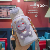 GIANXI Children Thermos Mug Stainless Steel Leak - Proof Vacuum Flask With Straw Cartoon Thermal Water Bottle Thermocup Drinkware - Chic Cart