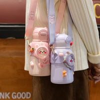 GIANXI Children Thermos Mug Stainless Steel Leak - Proof Vacuum Flask With Straw Cartoon Thermal Water Bottle Thermocup Drinkware - Chic Cart