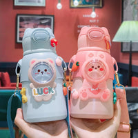 GIANXI Children Thermos Mug Stainless Steel Leak - Proof Vacuum Flask With Straw Cartoon Thermal Water Bottle Thermocup Drinkware - Chic Cart