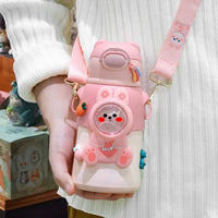 GIANXI Children Thermos Mug Stainless Steel Leak - Proof Vacuum Flask With Straw Cartoon Thermal Water Bottle Thermocup Drinkware - Chic Cart